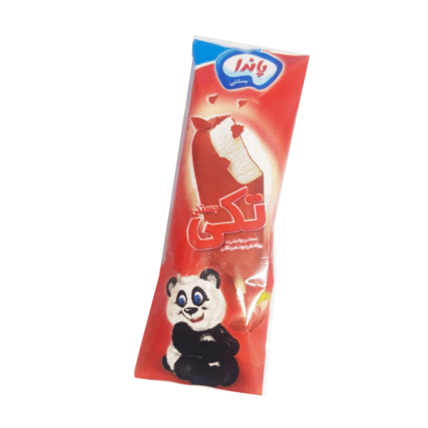 بستنی چوبی وانیلی با روکش توت فرنگی تکی پاندا ژيناسو